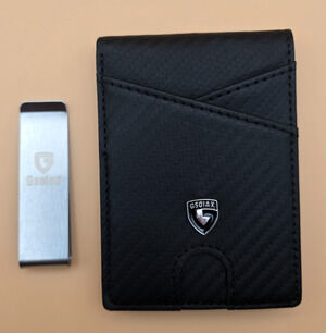 GSOIAX Men's Slim RFID Blocking Wallet Money Clip 11 Card Pocket Wallet